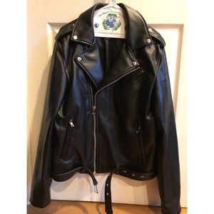 Forever 21 men’s biker jacket faux leather